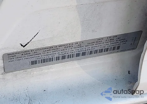 2010 Volkswagen Jetta Se from USA, damaged, VIN 3VWRX7AJ7AM044530